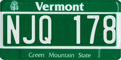 VT license plate NJQ178