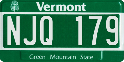 VT license plate NJQ179