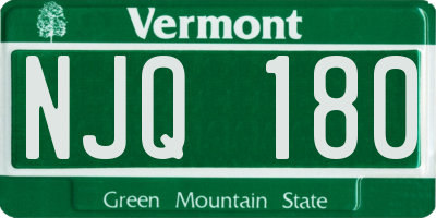 VT license plate NJQ180