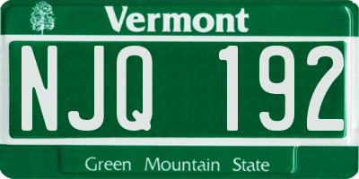 VT license plate NJQ192