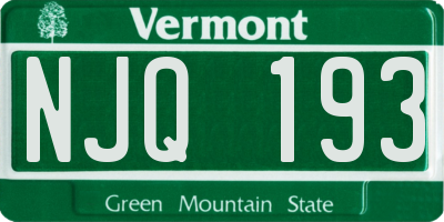 VT license plate NJQ193