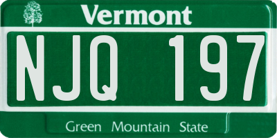 VT license plate NJQ197