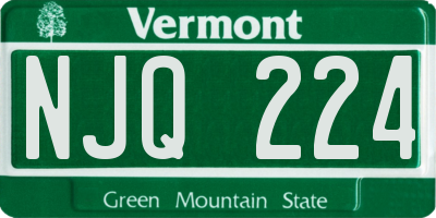 VT license plate NJQ224