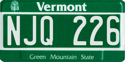 VT license plate NJQ226