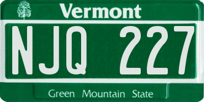 VT license plate NJQ227
