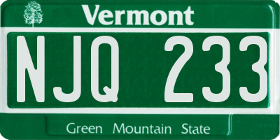 VT license plate NJQ233
