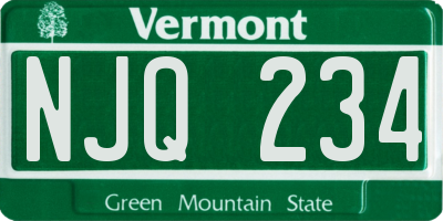 VT license plate NJQ234