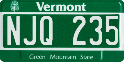 VT license plate NJQ235
