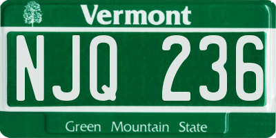 VT license plate NJQ236