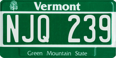 VT license plate NJQ239