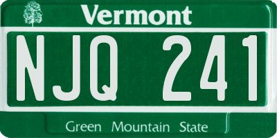 VT license plate NJQ241