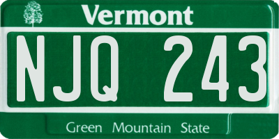 VT license plate NJQ243