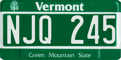 VT license plate NJQ245