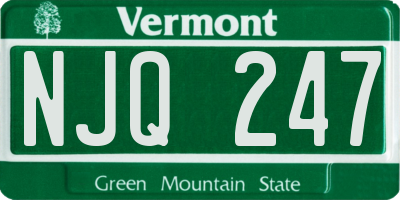 VT license plate NJQ247
