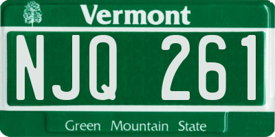 VT license plate NJQ261