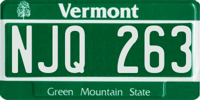 VT license plate NJQ263