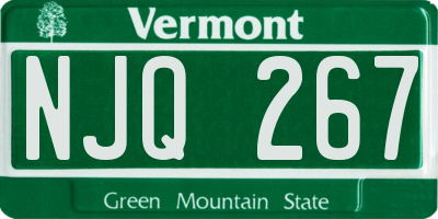 VT license plate NJQ267