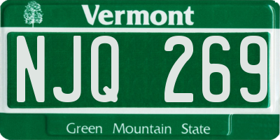VT license plate NJQ269