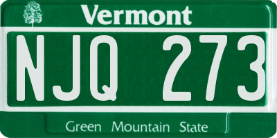 VT license plate NJQ273