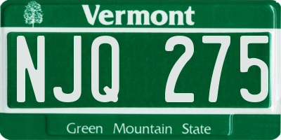 VT license plate NJQ275