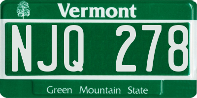 VT license plate NJQ278