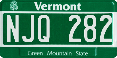 VT license plate NJQ282
