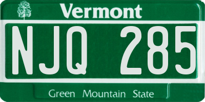 VT license plate NJQ285