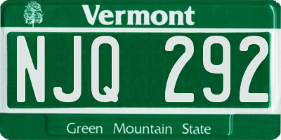 VT license plate NJQ292