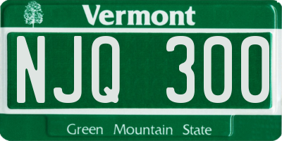 VT license plate NJQ300