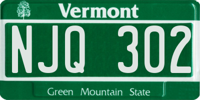 VT license plate NJQ302