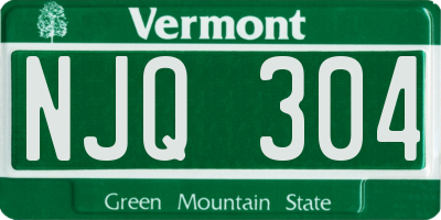 VT license plate NJQ304