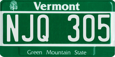 VT license plate NJQ305