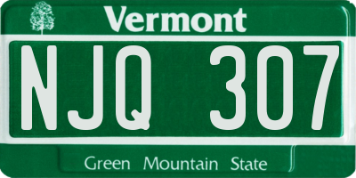 VT license plate NJQ307