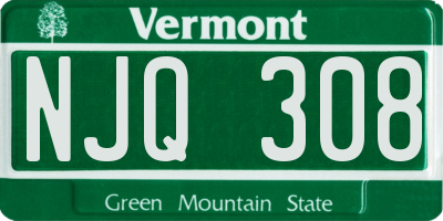 VT license plate NJQ308