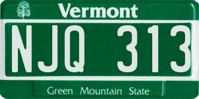 VT license plate NJQ313