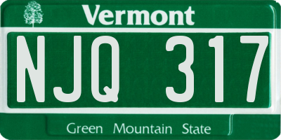VT license plate NJQ317