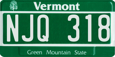 VT license plate NJQ318