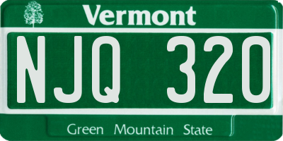 VT license plate NJQ320