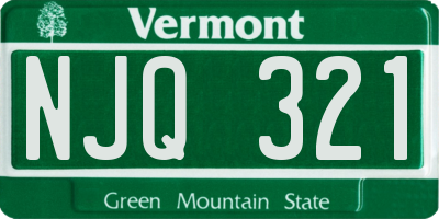 VT license plate NJQ321