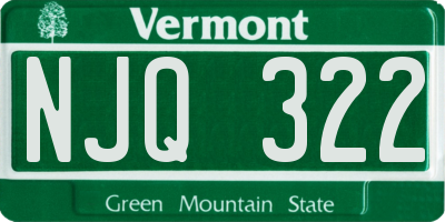 VT license plate NJQ322