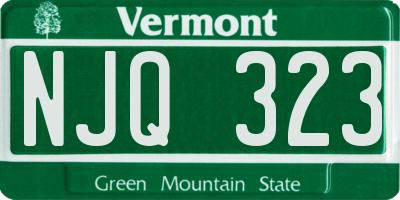 VT license plate NJQ323