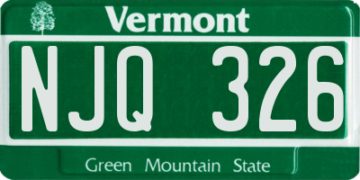 VT license plate NJQ326