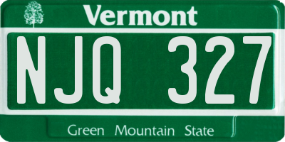 VT license plate NJQ327