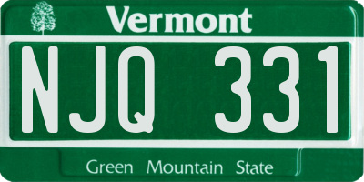 VT license plate NJQ331