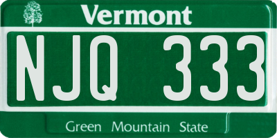 VT license plate NJQ333