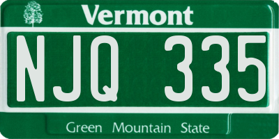 VT license plate NJQ335