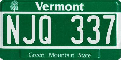 VT license plate NJQ337