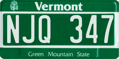 VT license plate NJQ347