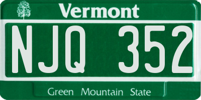 VT license plate NJQ352