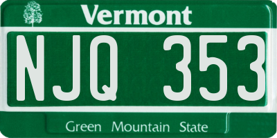 VT license plate NJQ353